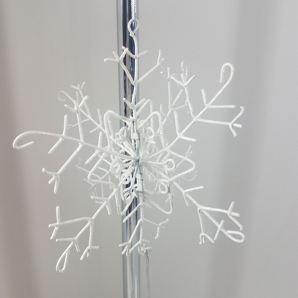 White Large Metal Snowflake Christmas Decor - Picture 3 of 5